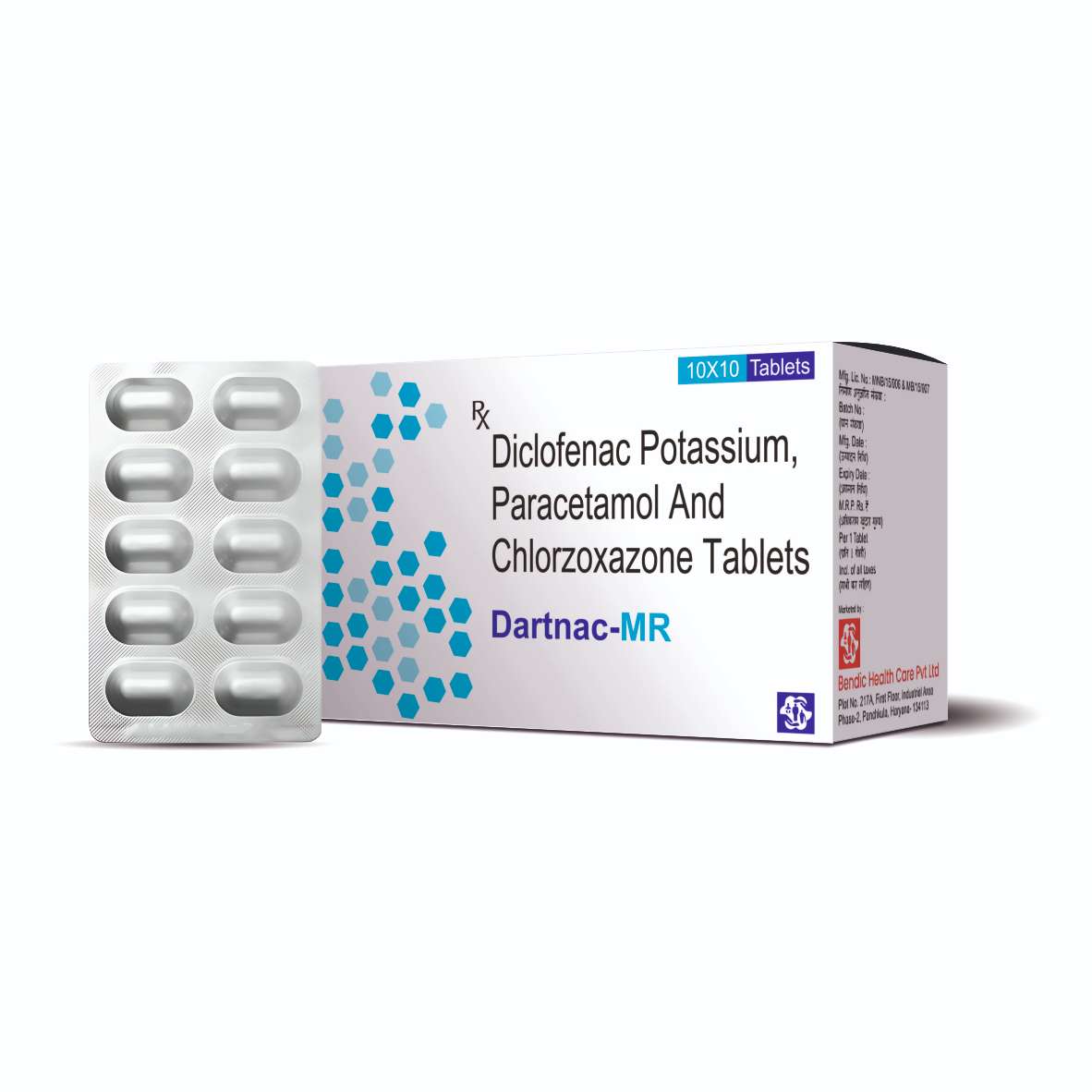 Diclofenac Potassium, Chlorzoxazone, and Paracetamol Tablets