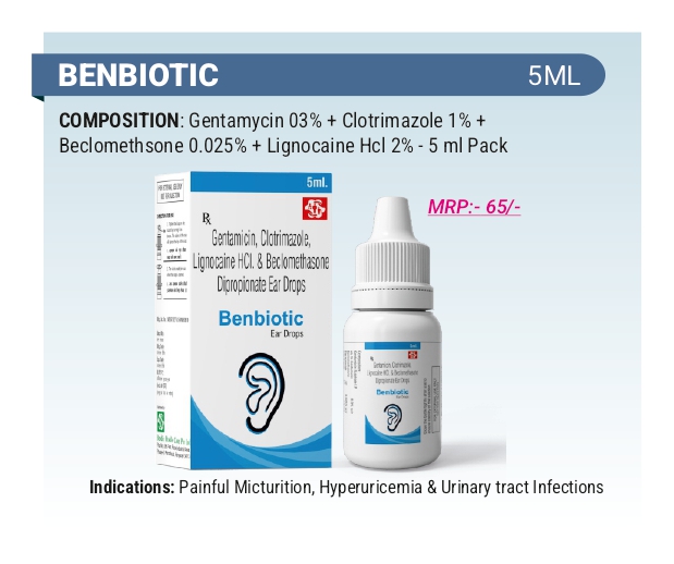 Gentamicin, Clotrimazole, Lignocaine HCI & Beclomethsone Dipropionate Ear Drops