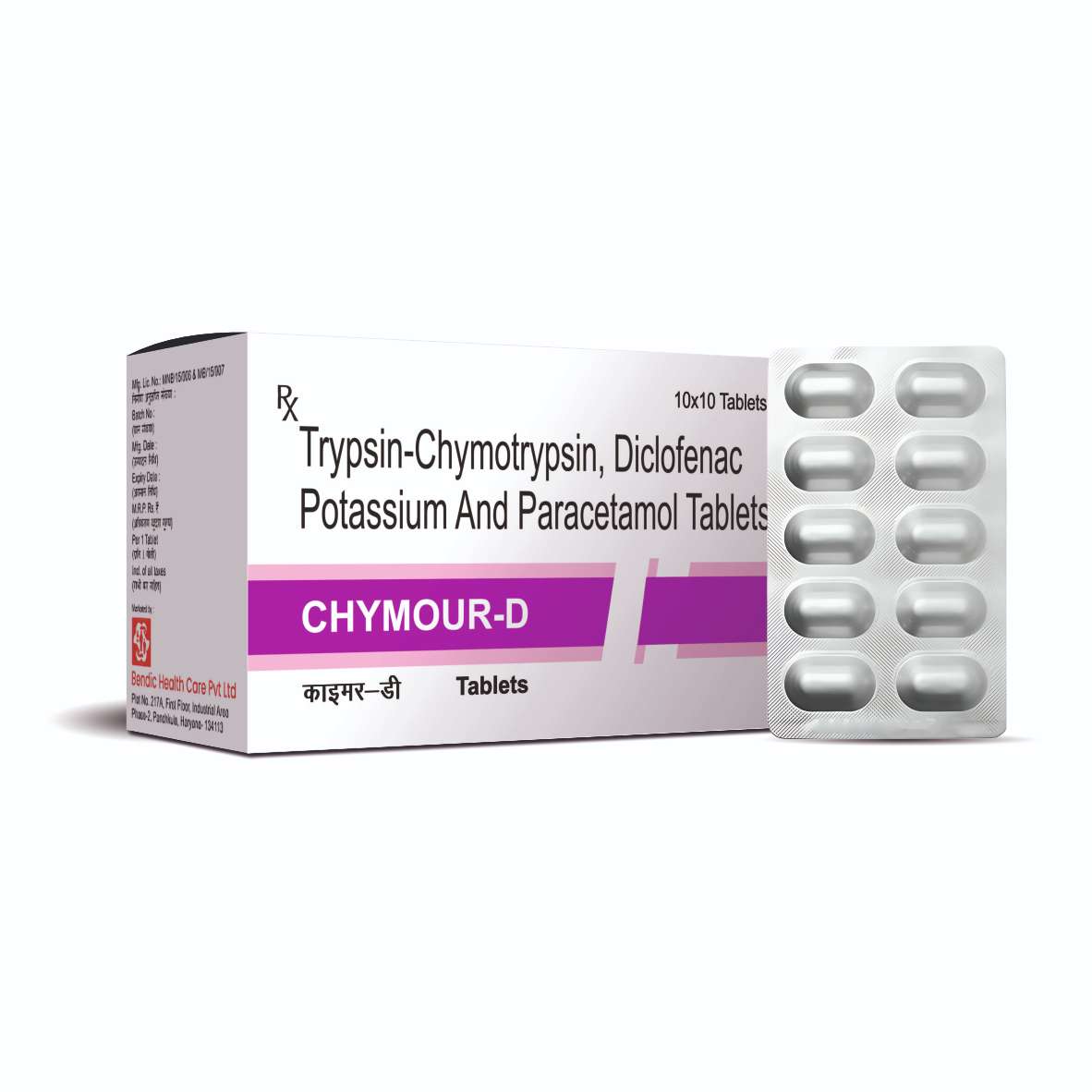 Trypsin-Chymotripsin, Diclofenac Potassium And Paracetamol Tablets