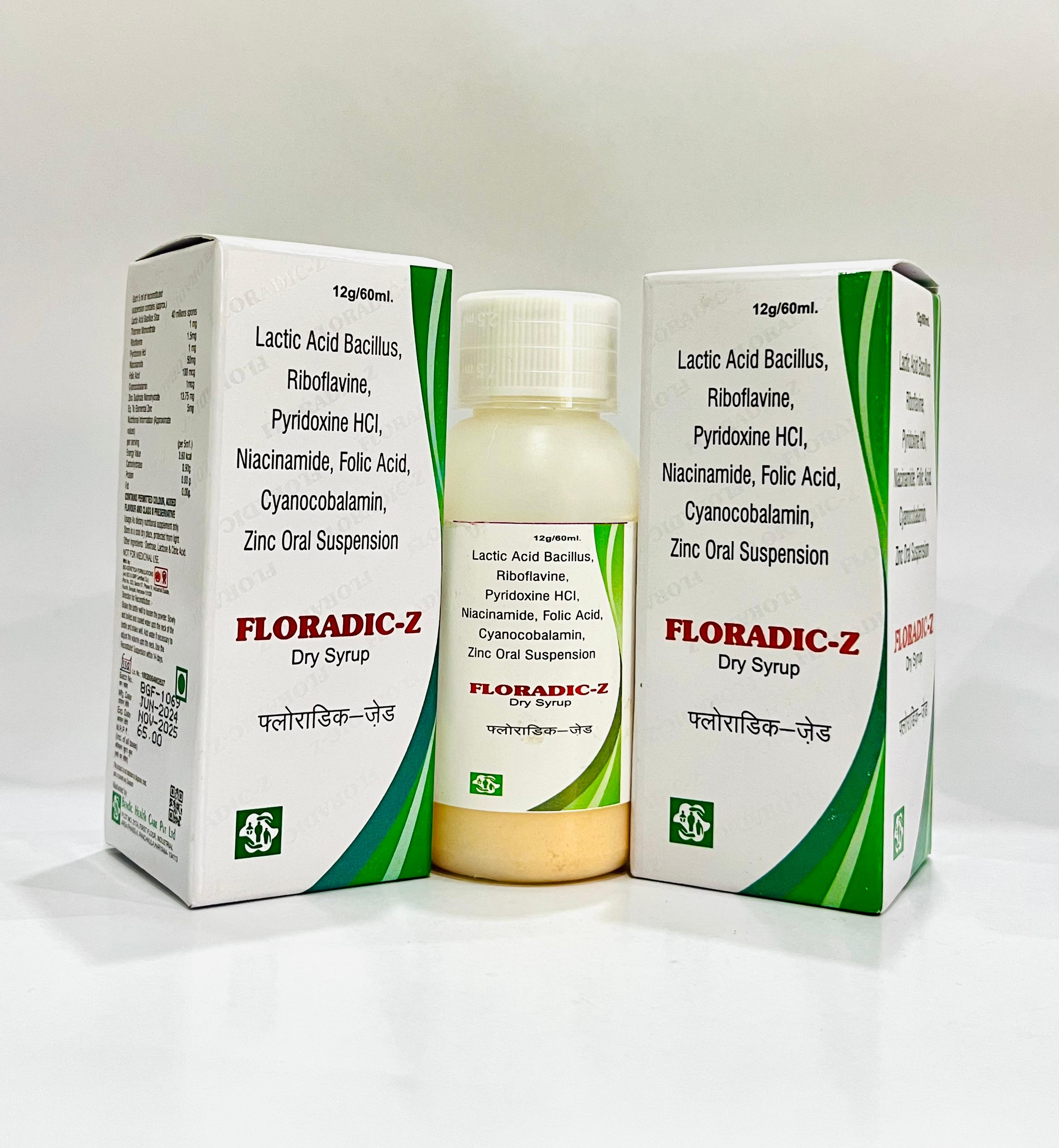 Pharma Lactic Acid Bacillus, Riboflavine, Pyridoxine HCI, Niacinamide, Folic Acid, Cyanocobalamin, Zinc Oral Suspension