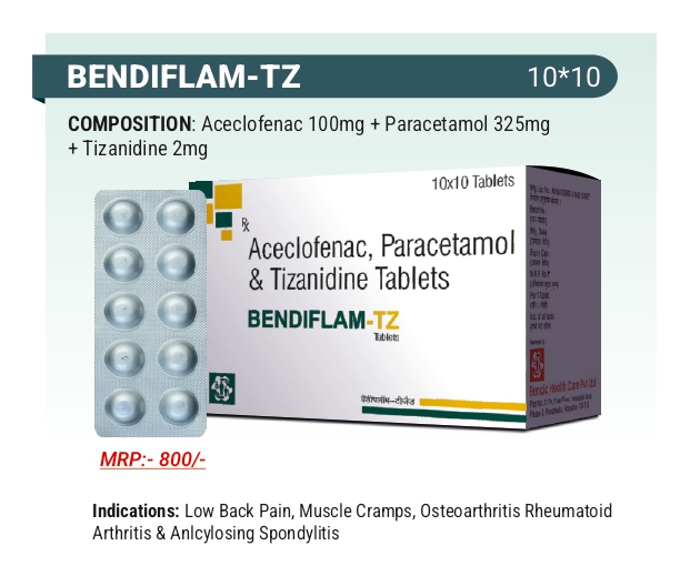 Aceclofenac, Paracetamol, and Tizanidine Tablets